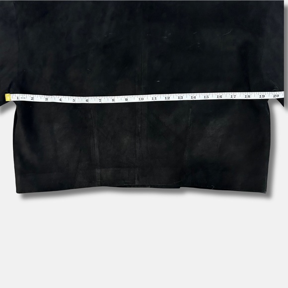 Vintage Black Suede Embroidered Jacket & Skirt Set 80s 90s era by Pia Rucci - Picture 7 of 15